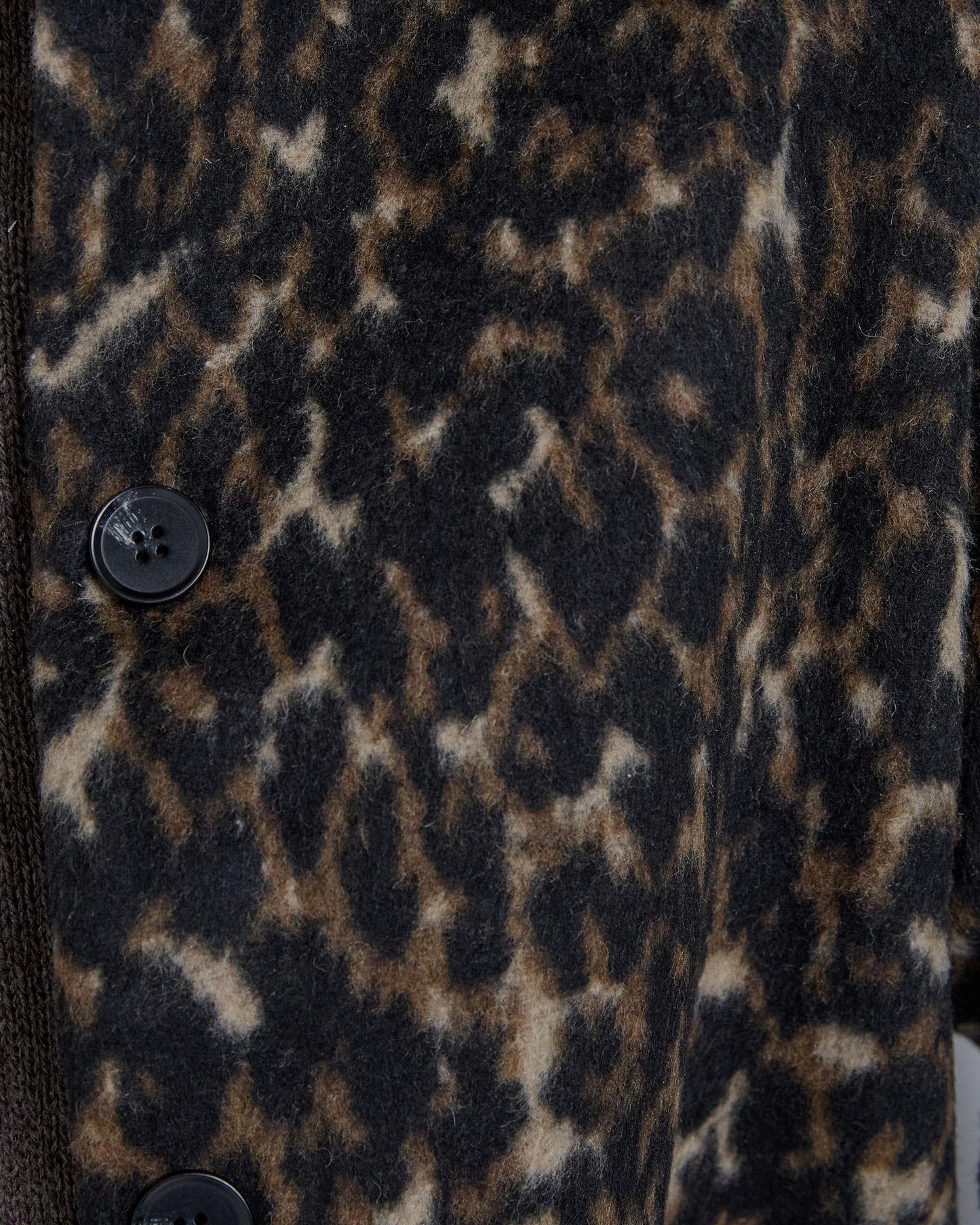 Casaco Animal Print com Lã Castanha