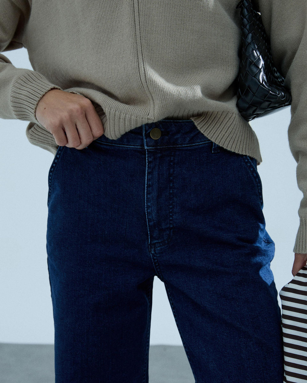 Jeans Doble Trabilla Azul Oscuro