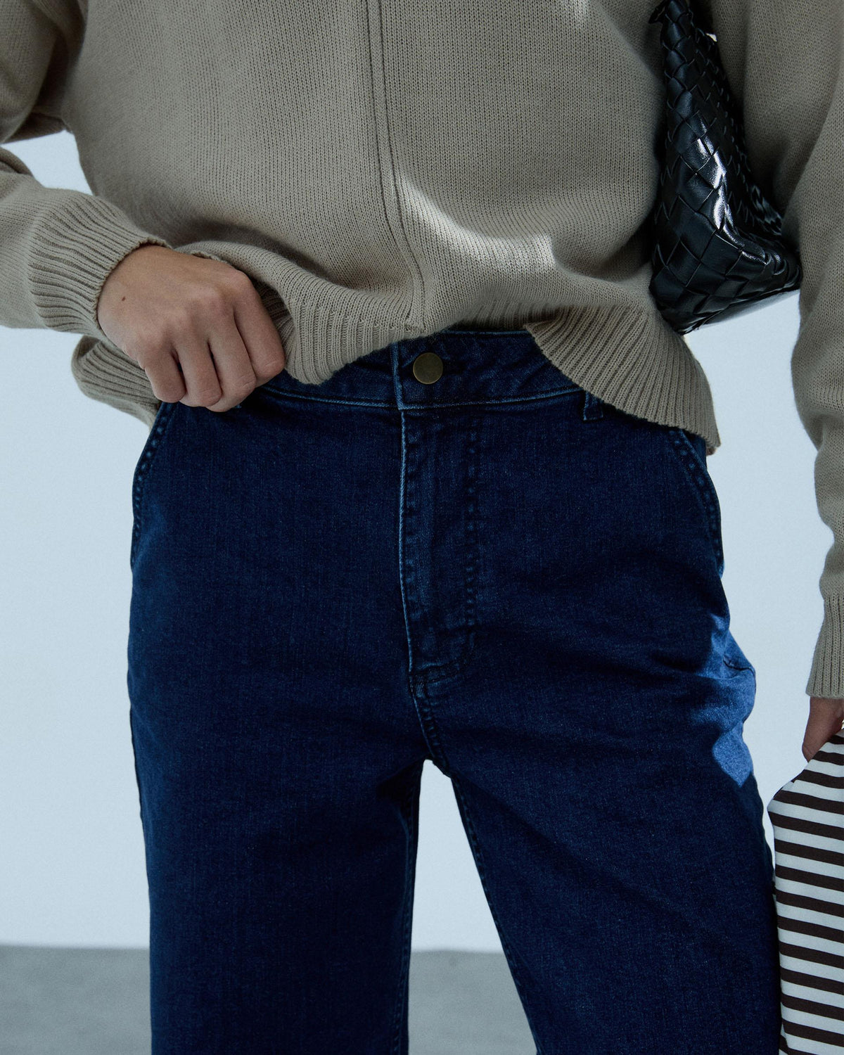Jeans Doble Trabilla Azul Oscuro