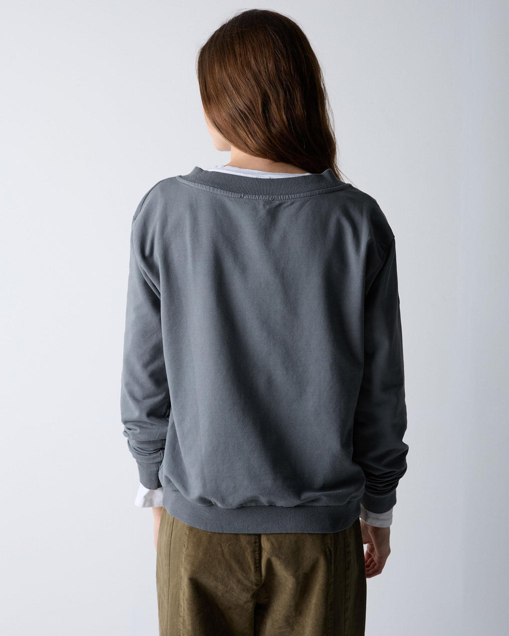 Gray V-Neck Sweatshirt