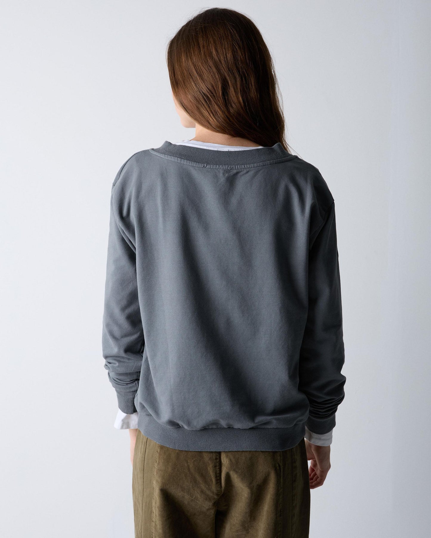 Gray V-Neck Sweatshirt