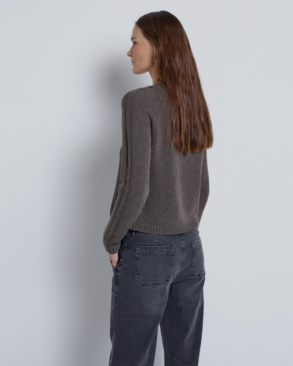 Jersey Aberturas Mangas Marrón