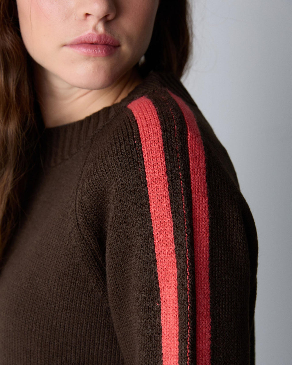 Jersey Rayas Mangas Marrón