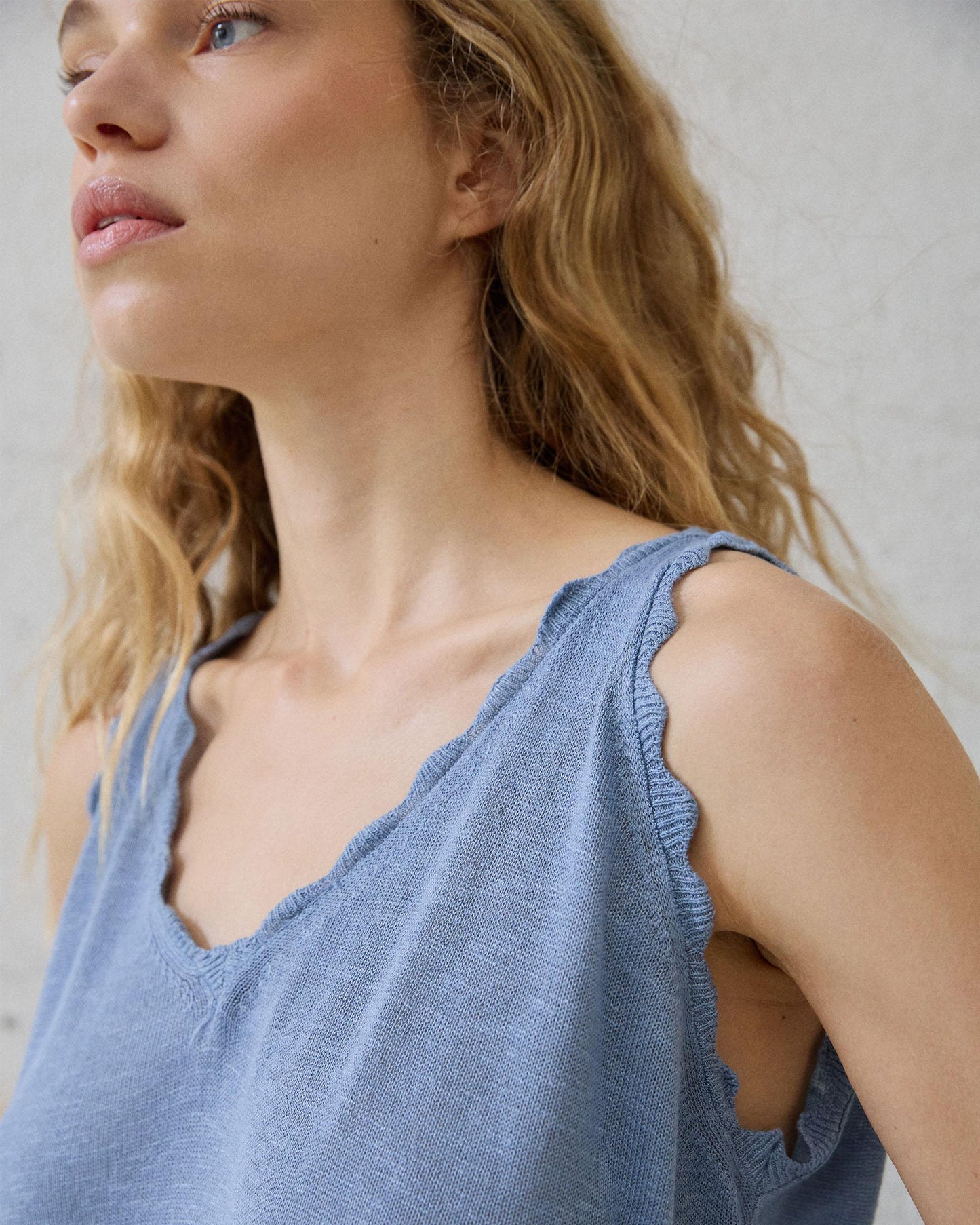 Blue Wavy Details Top