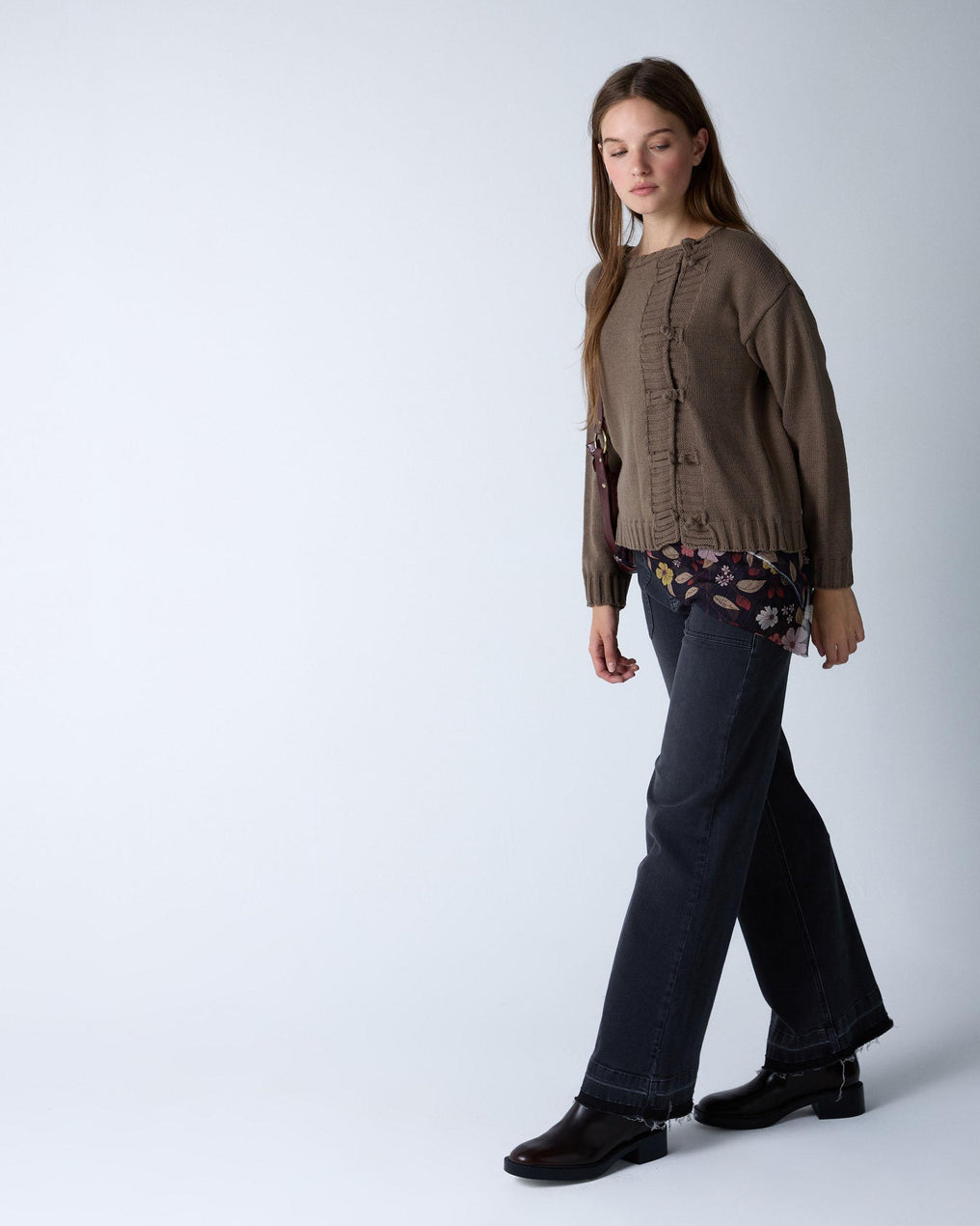 Casaco de malha japonesa taupe