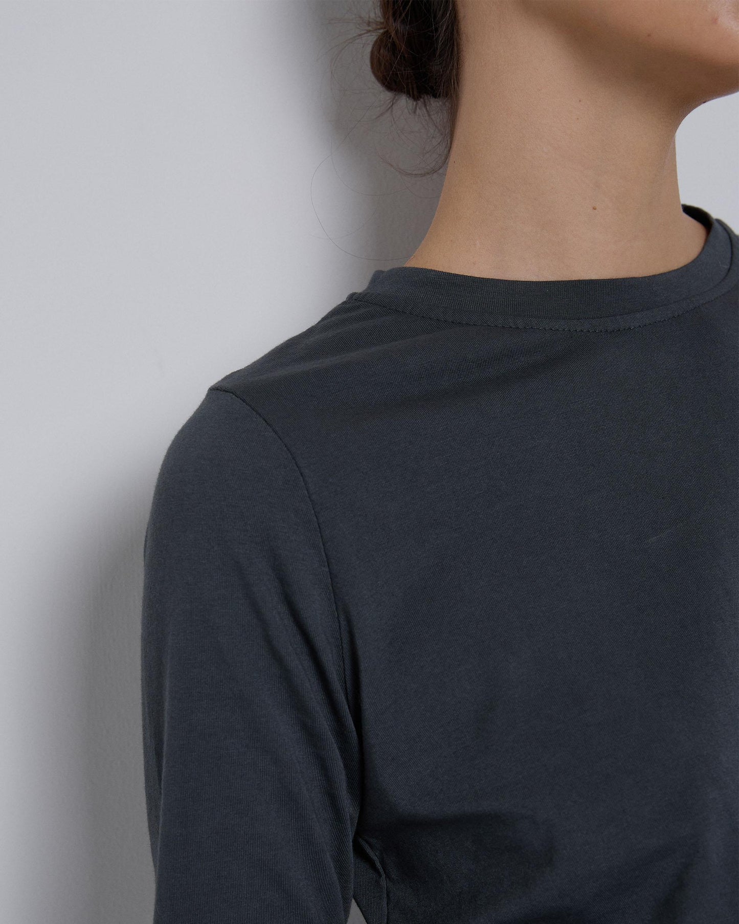 Basic Long Sleeve Gray T-Shirt