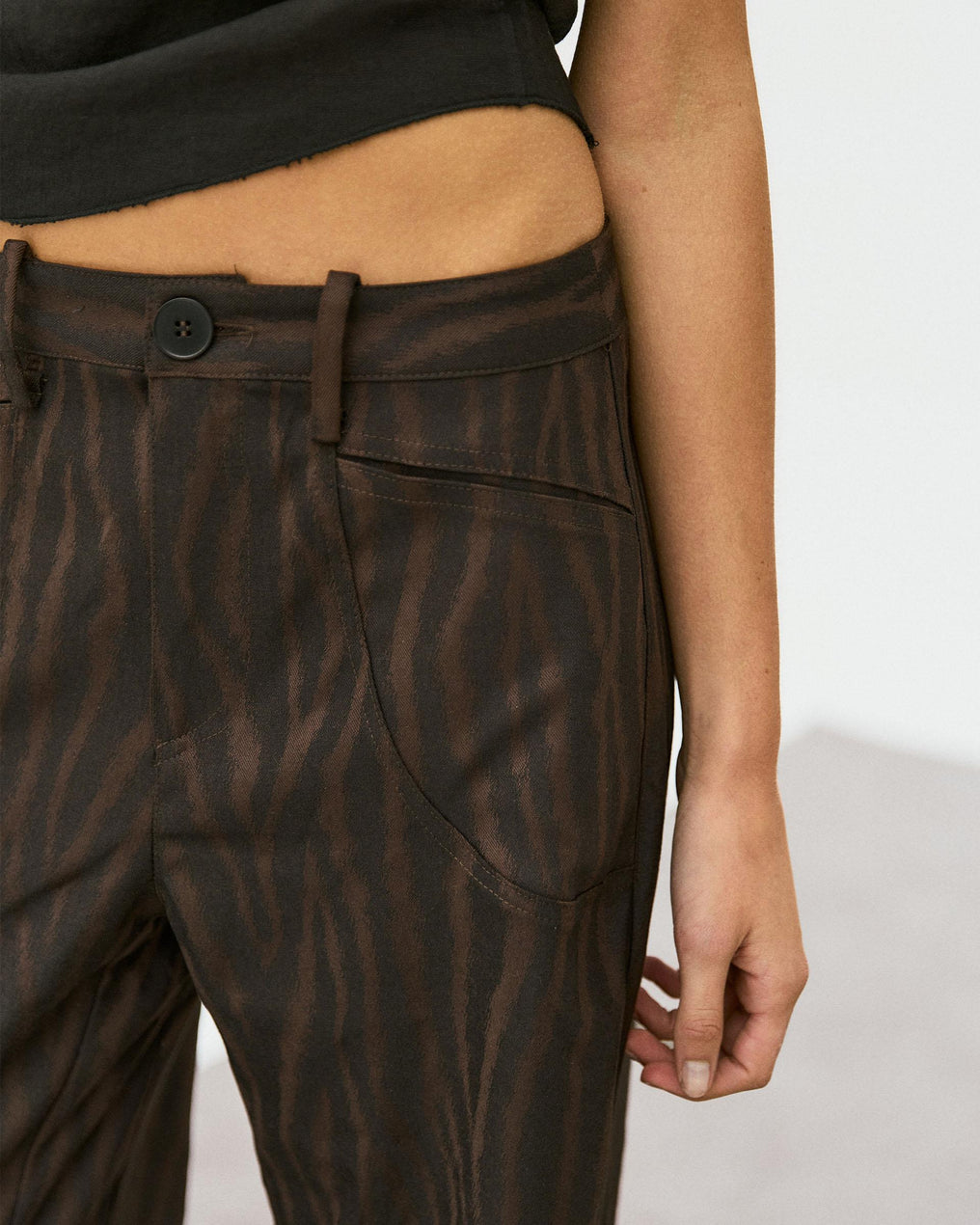 Brown Animal Print Trousers