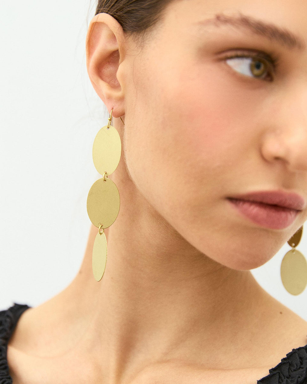 Pendientes Largos Óvalos Oro