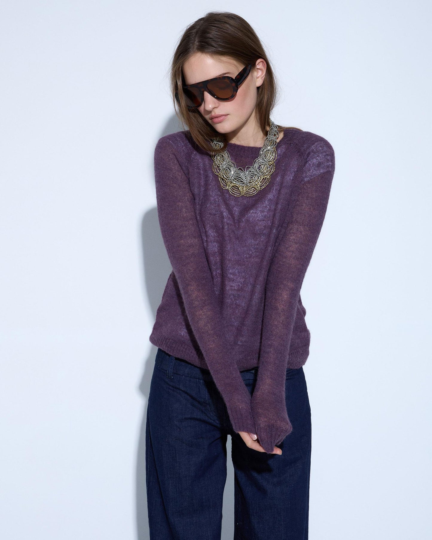 Fine Purple Knit Sweater