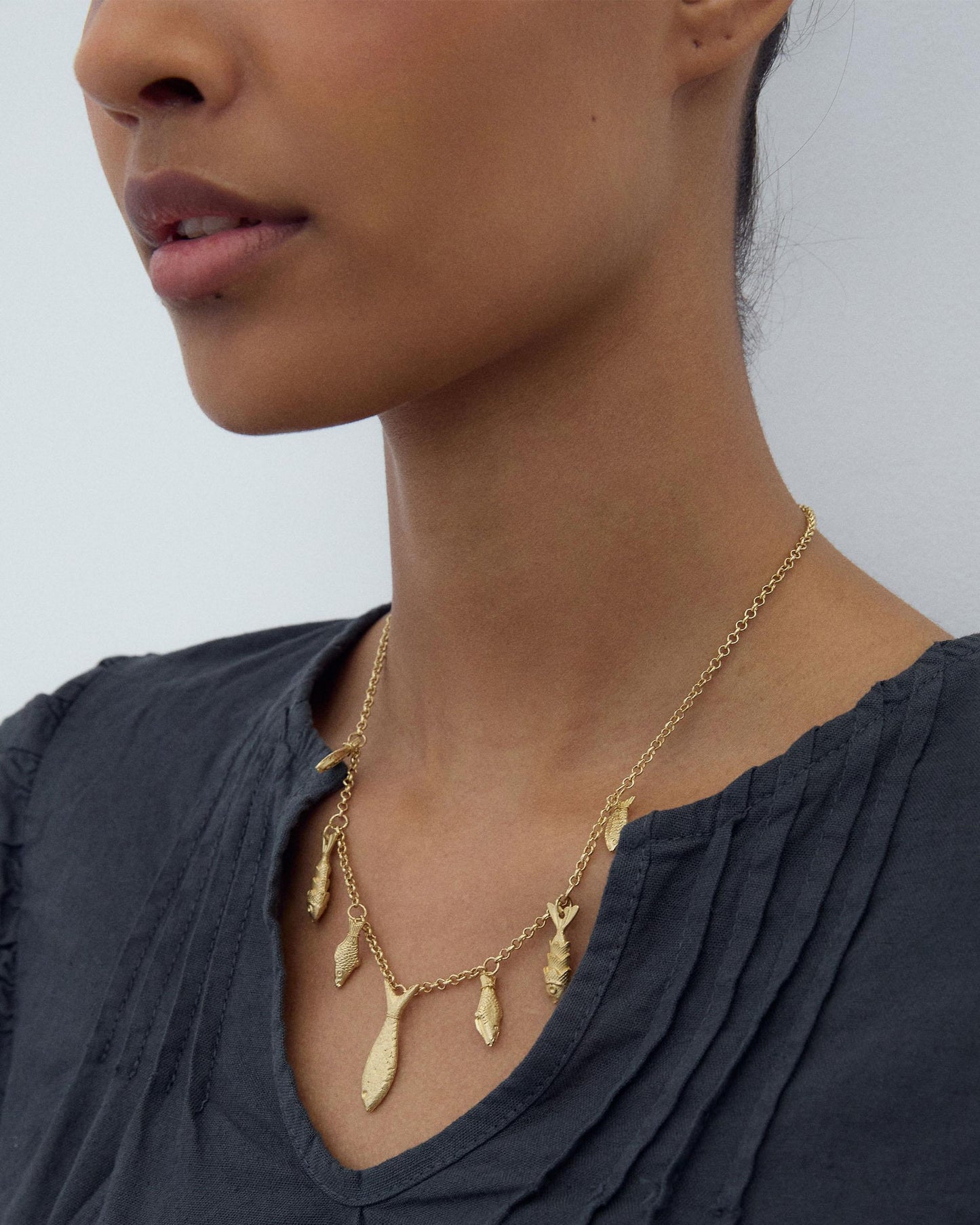 Collier Poissons Doré