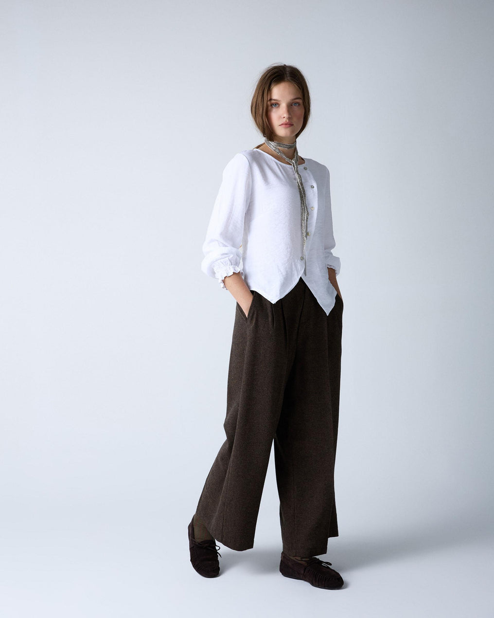 Blusa Botones Asimétricos Blanca