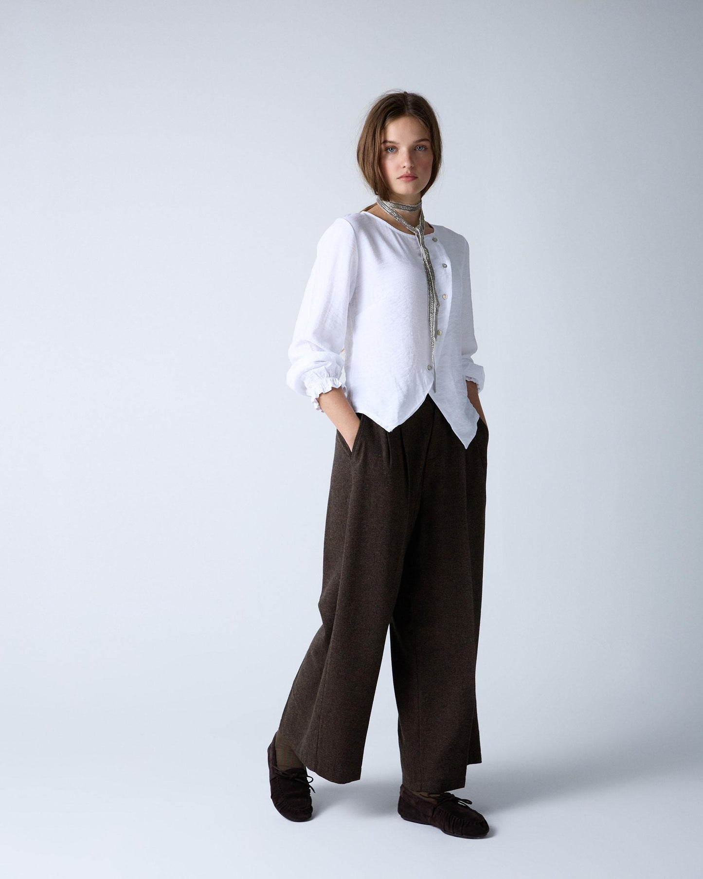 Blusa Botones Asimétricos Blanca