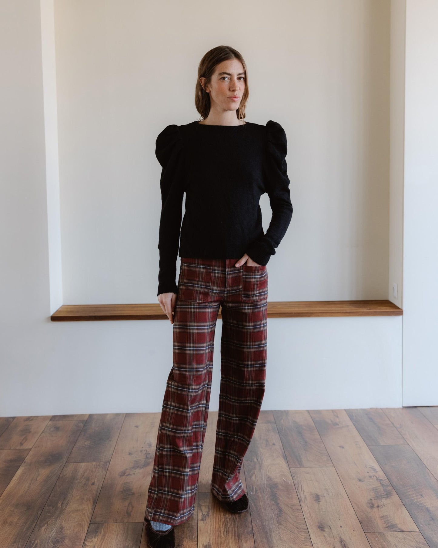 Pull Manche Bouffante Noir
