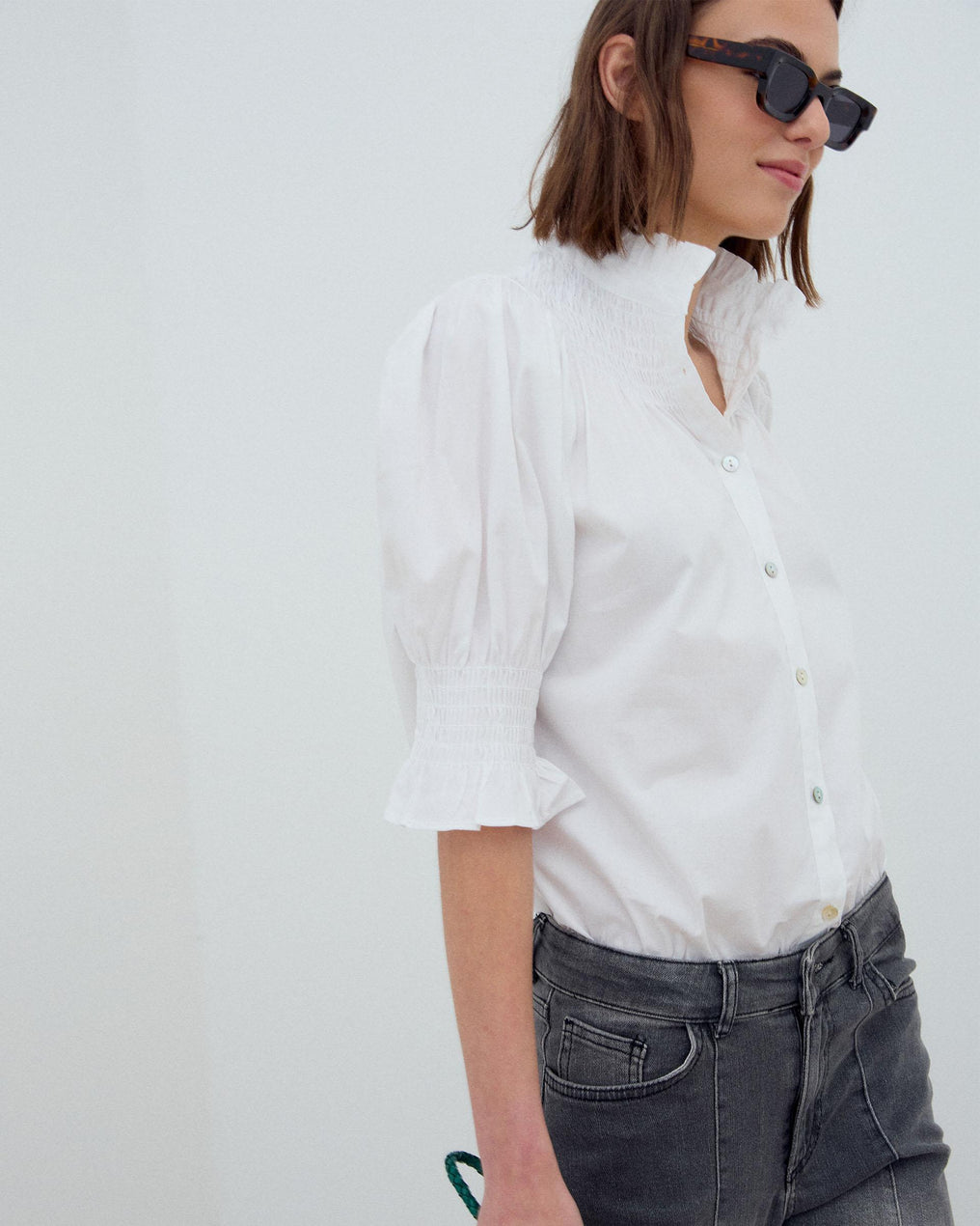 Blusa Manga Corta Blanca