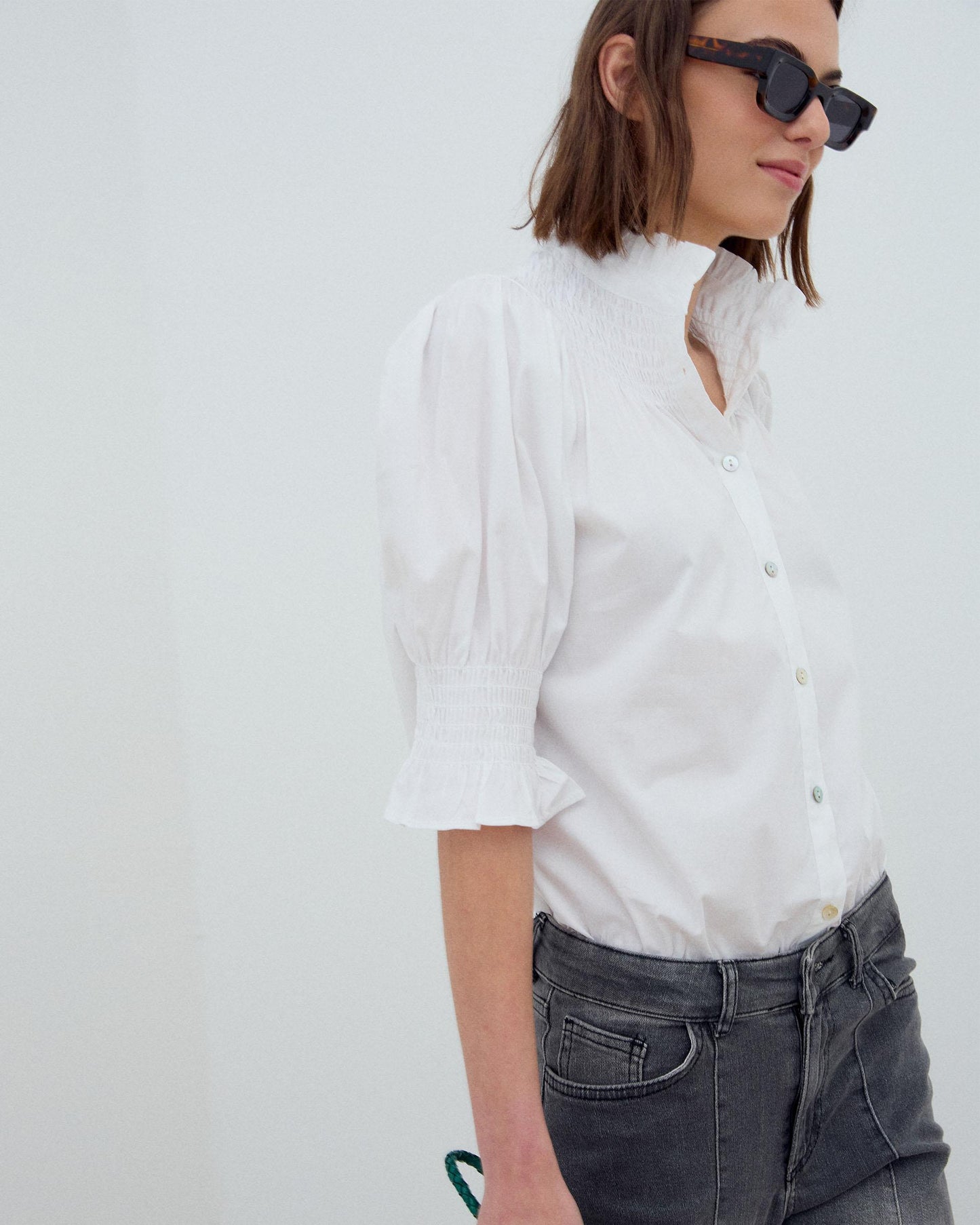 Blusa Manga Corta Blanca