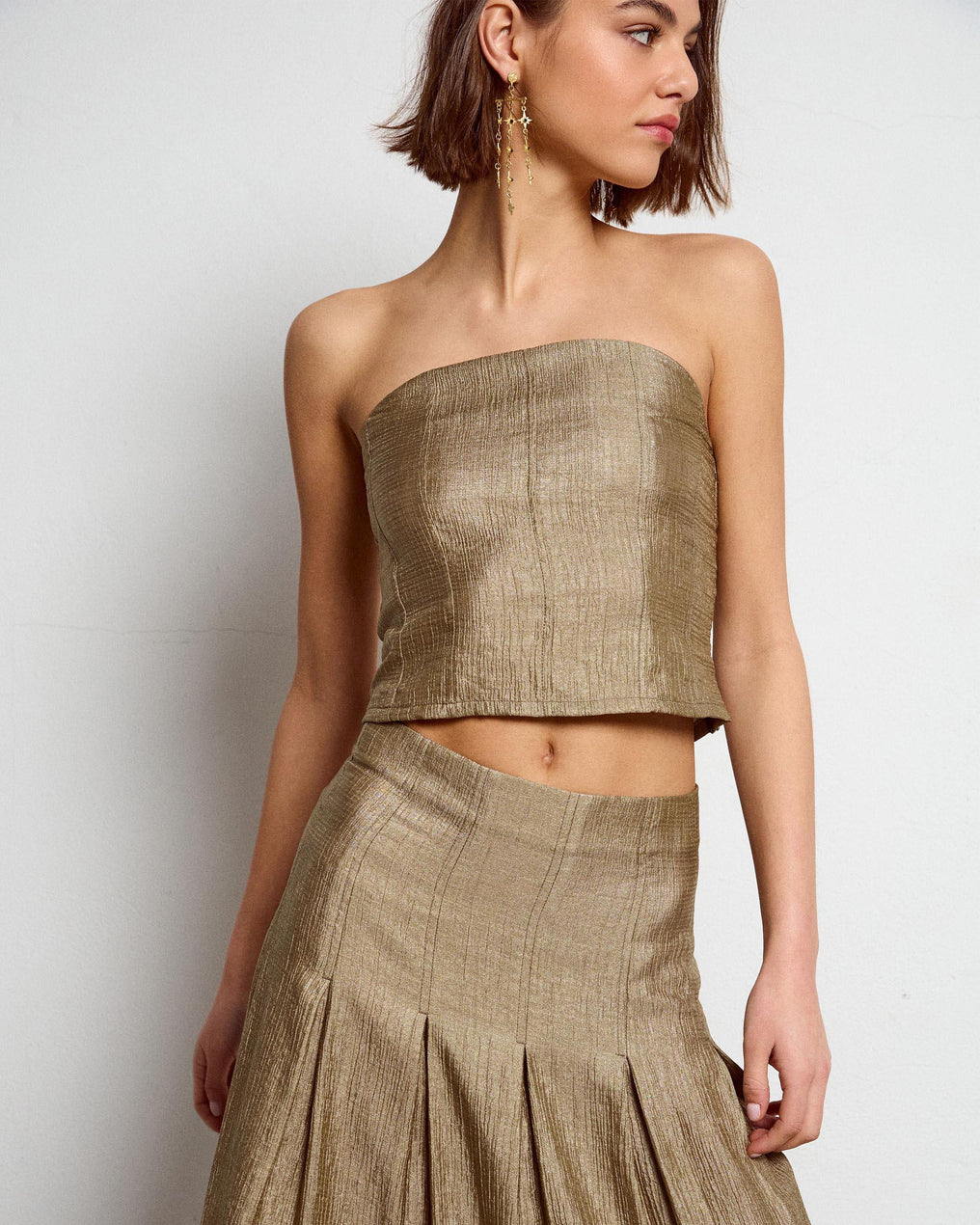 Top Palabra De Honor Costuras Verde