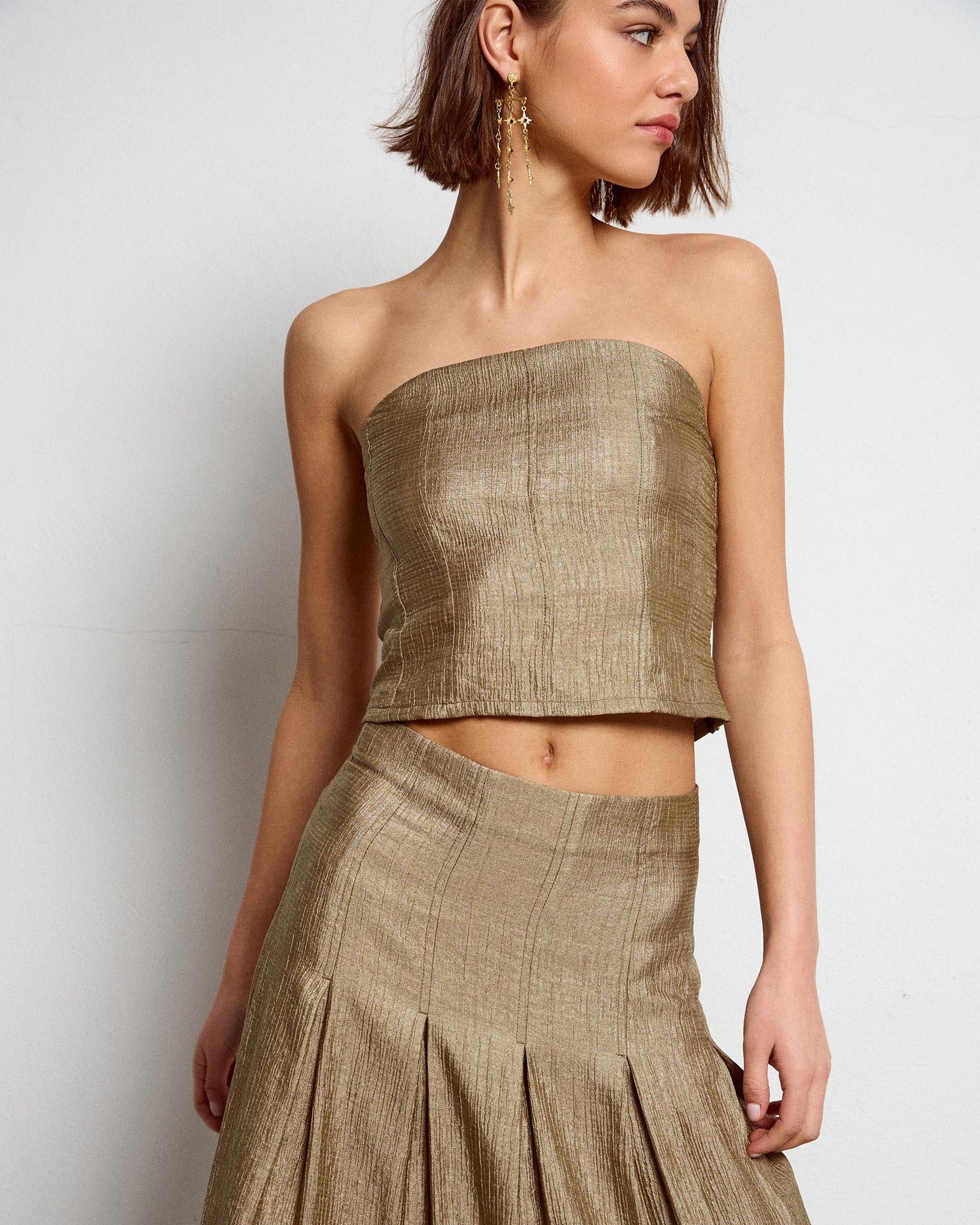 Top Palabra De Honor Costuras Verde