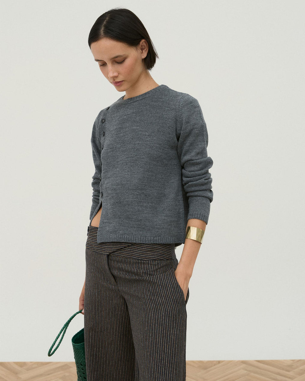 Jersey Botones Laterales Gris