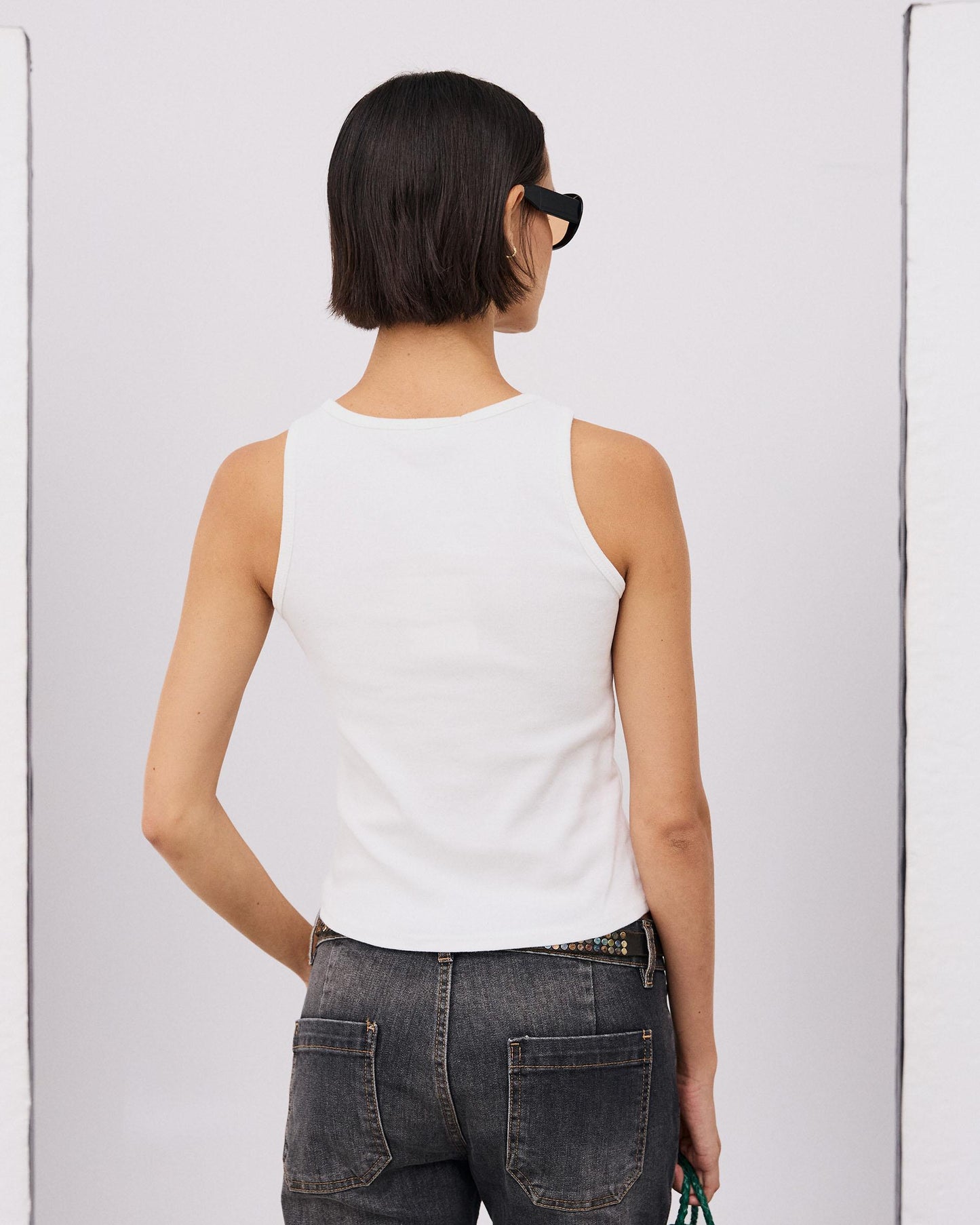 Camiseta Tank Tachuelas Blanco