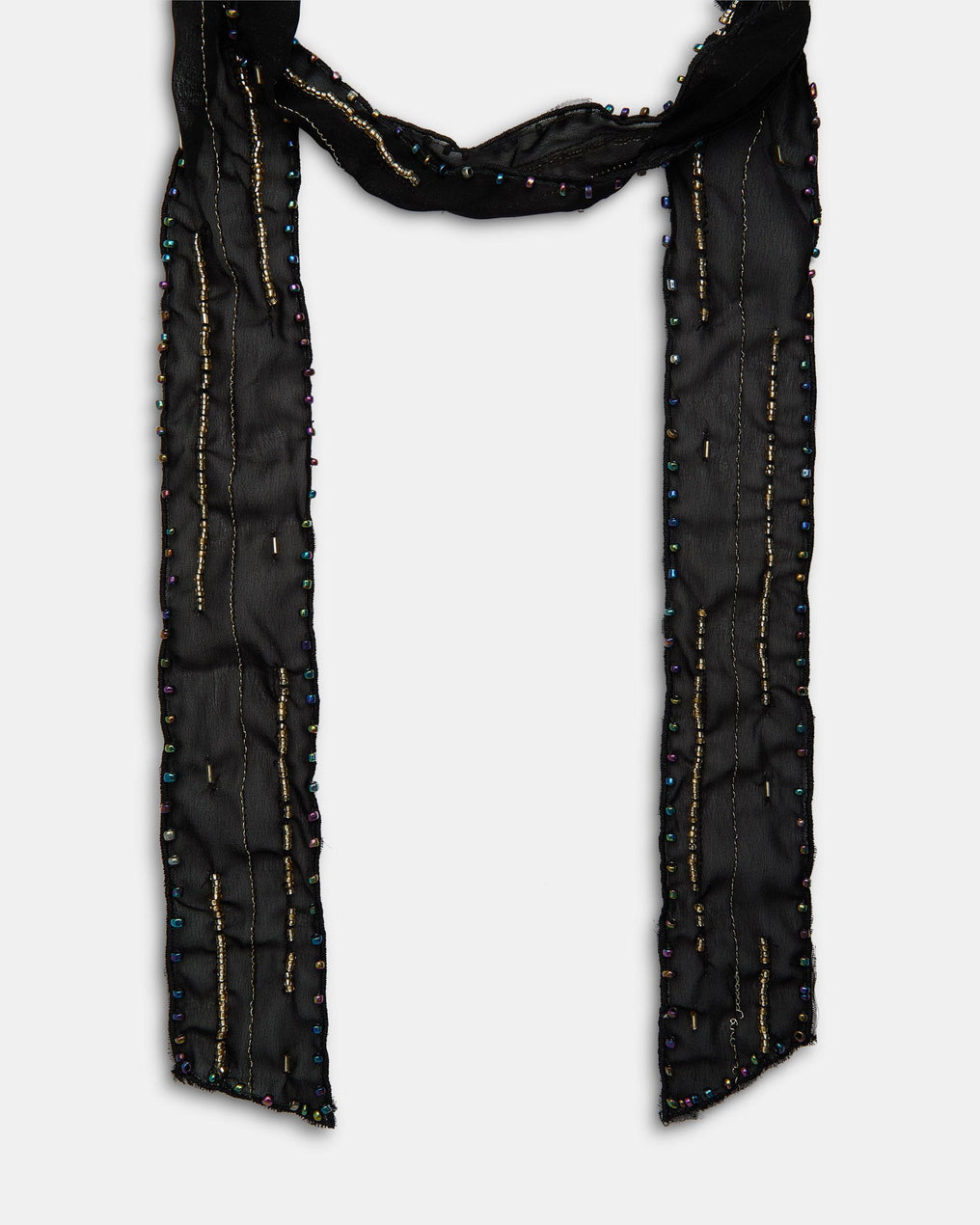 Black Organza Beaded Necklace