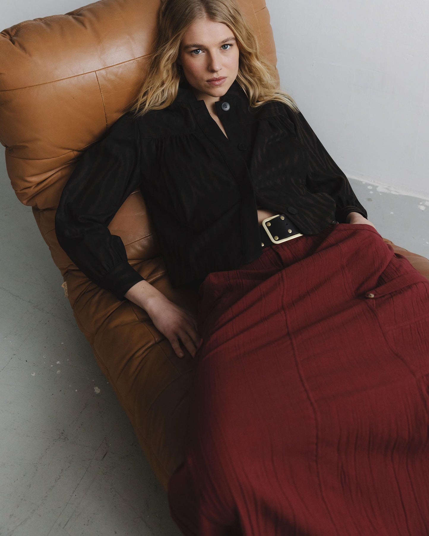 Falda Bolsillos Cargo Granate