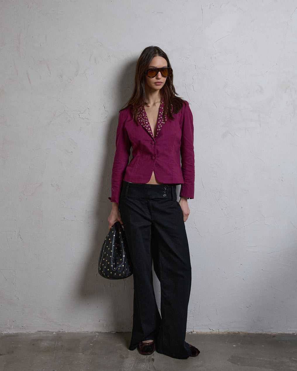 Blazer Lentejuelas Rosa Oscuro