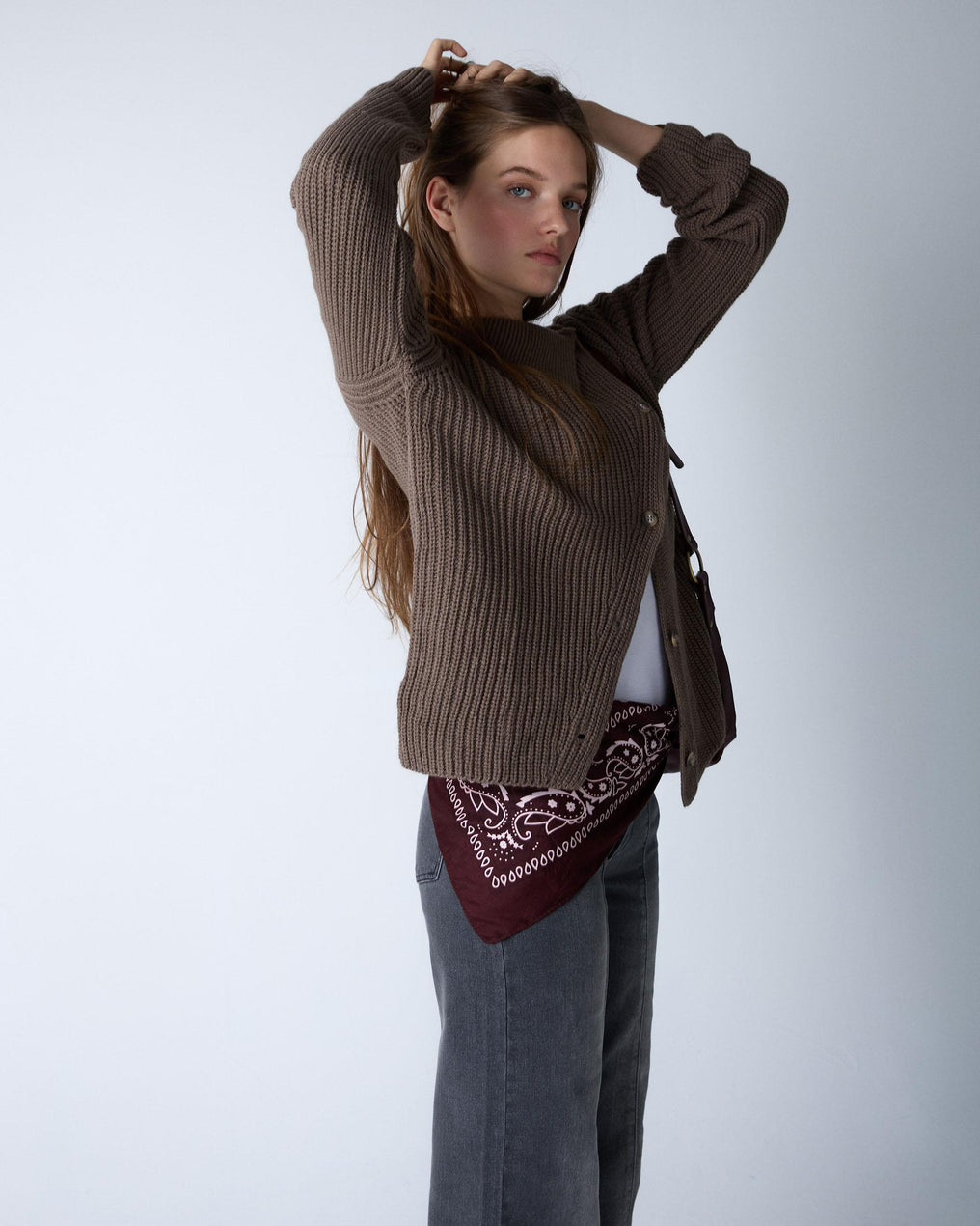 Taupe Wide Neck Jacket