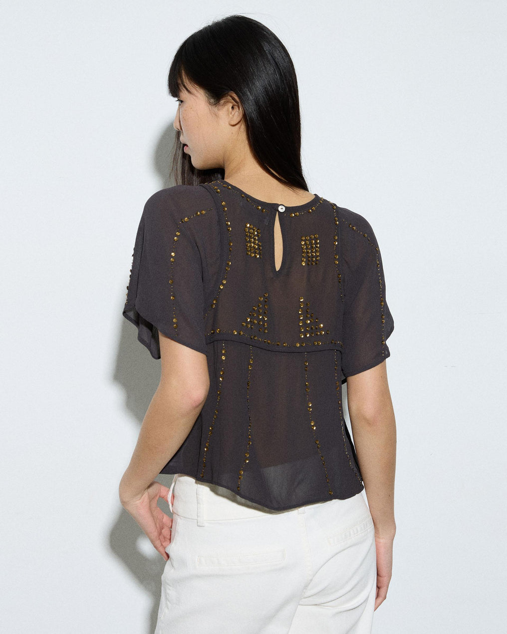 Top Aberturas Lantejoulas Antracite