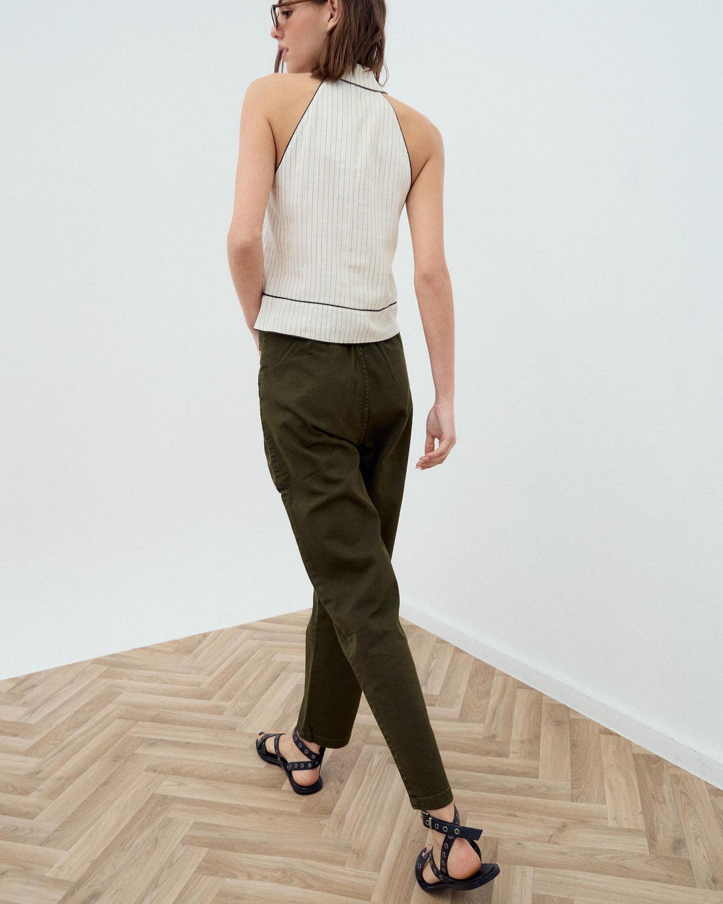 Dark Green Welt Pocket Jeans