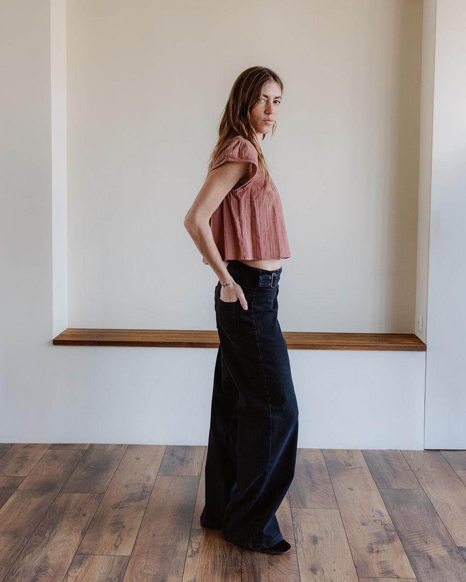 Jeans Belt Side Buckle Black