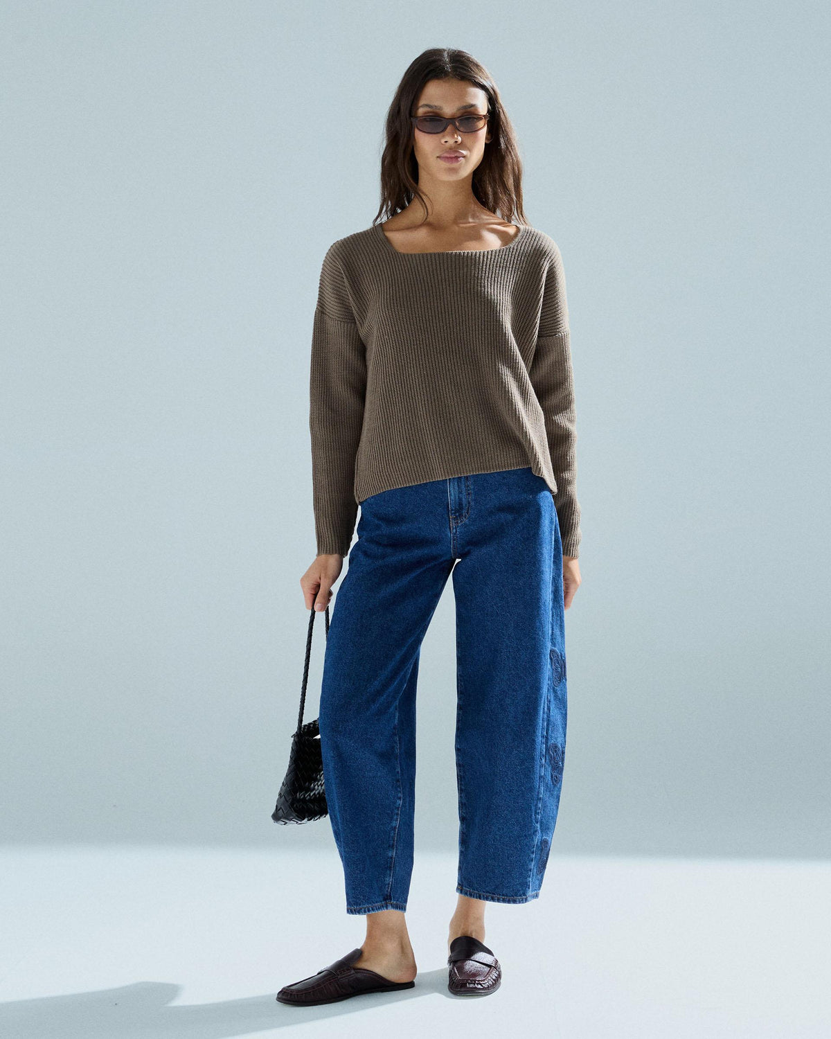 Jersey Canale Escote Cuadrado Taupe
