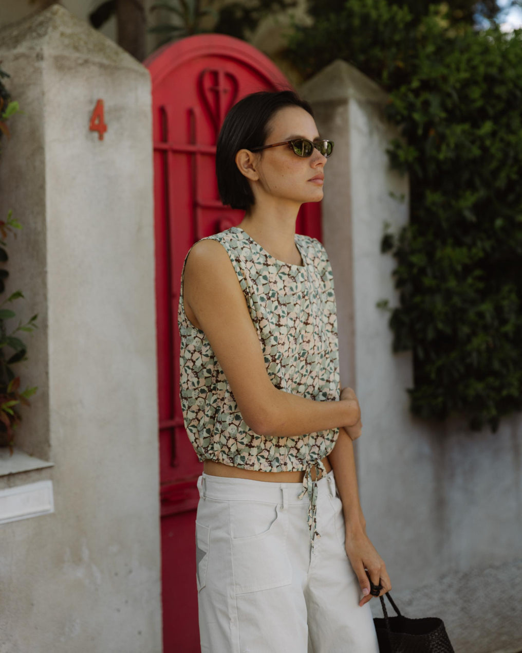 Top Fruncido Bajo Verde