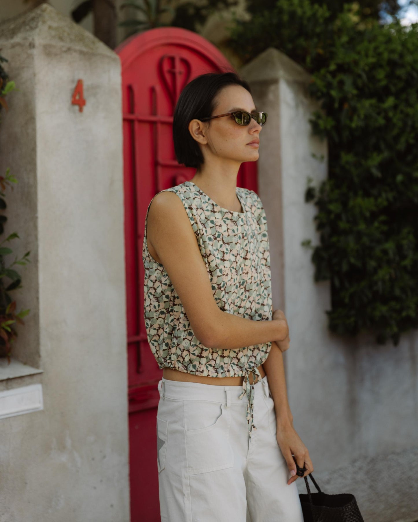 Top Fruncido Bajo Verde