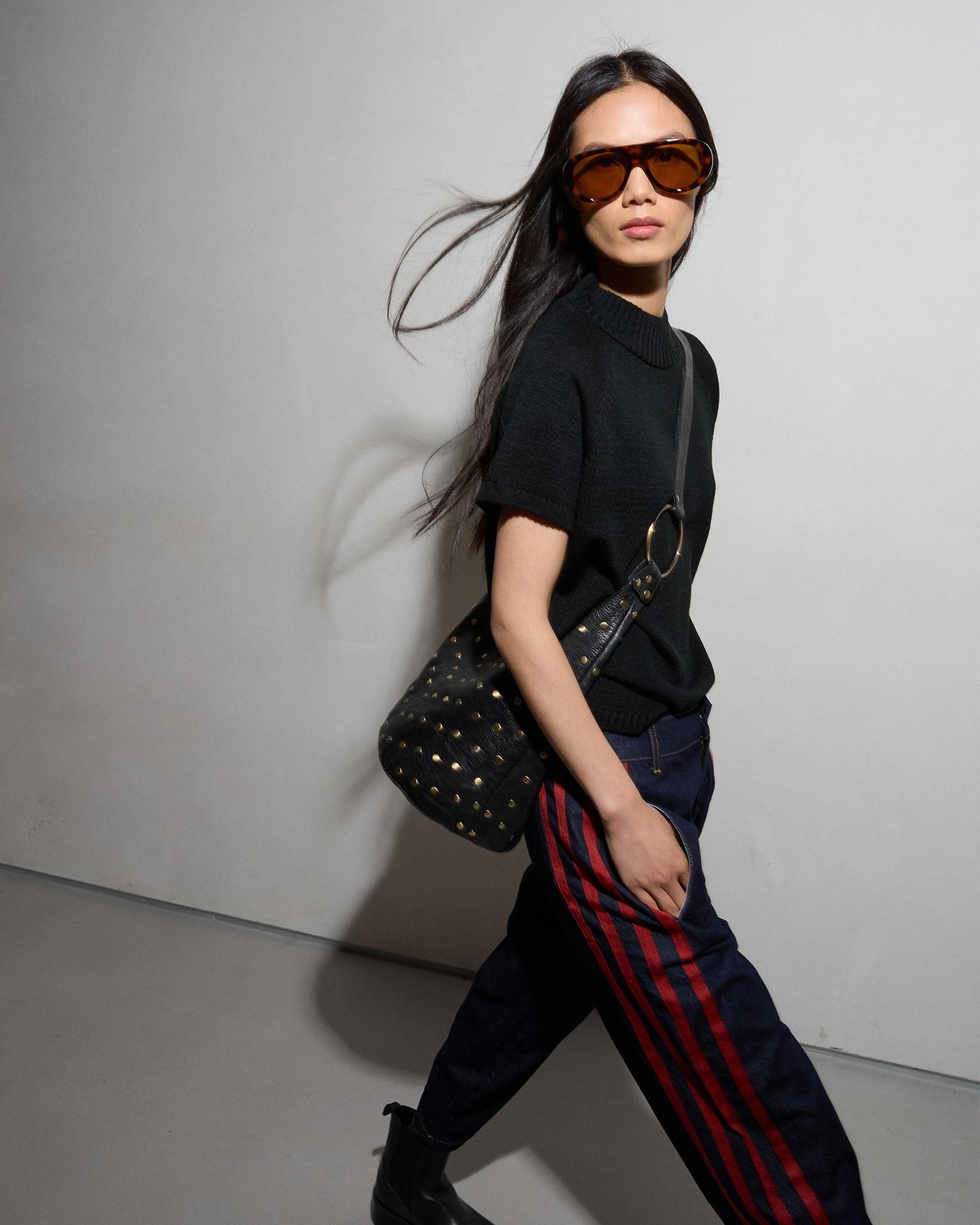 Dark Blue Side Stripe Jeans