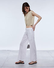 Pantalón Costura Contraste Blanco - 5