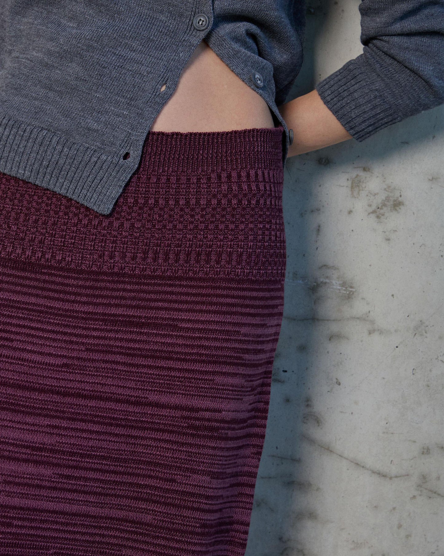 Falda Punto Bicolor Morado