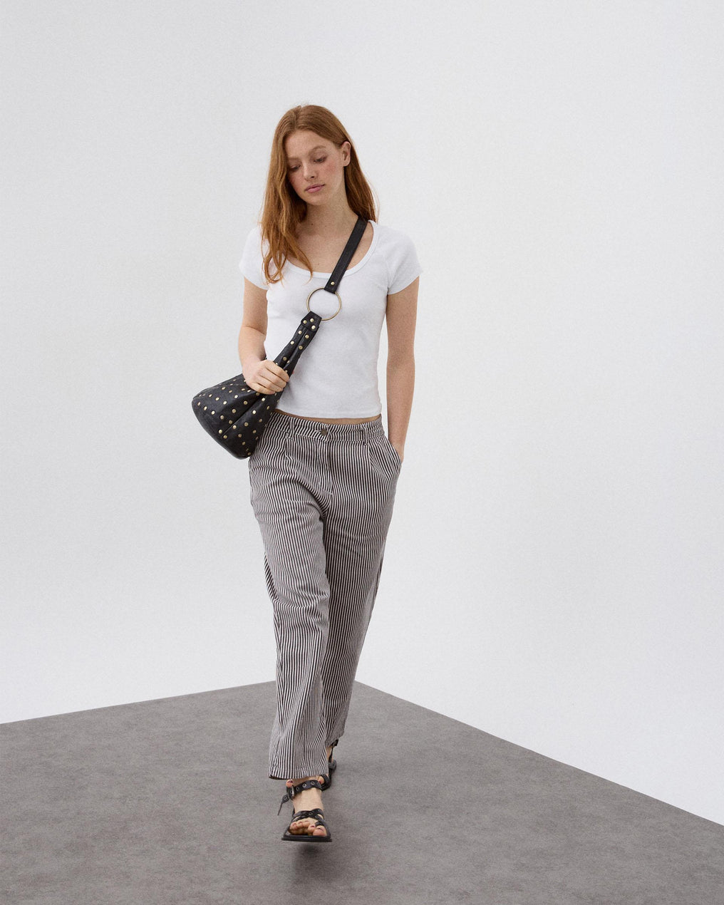 Jeans Balloon Rayas Marrón