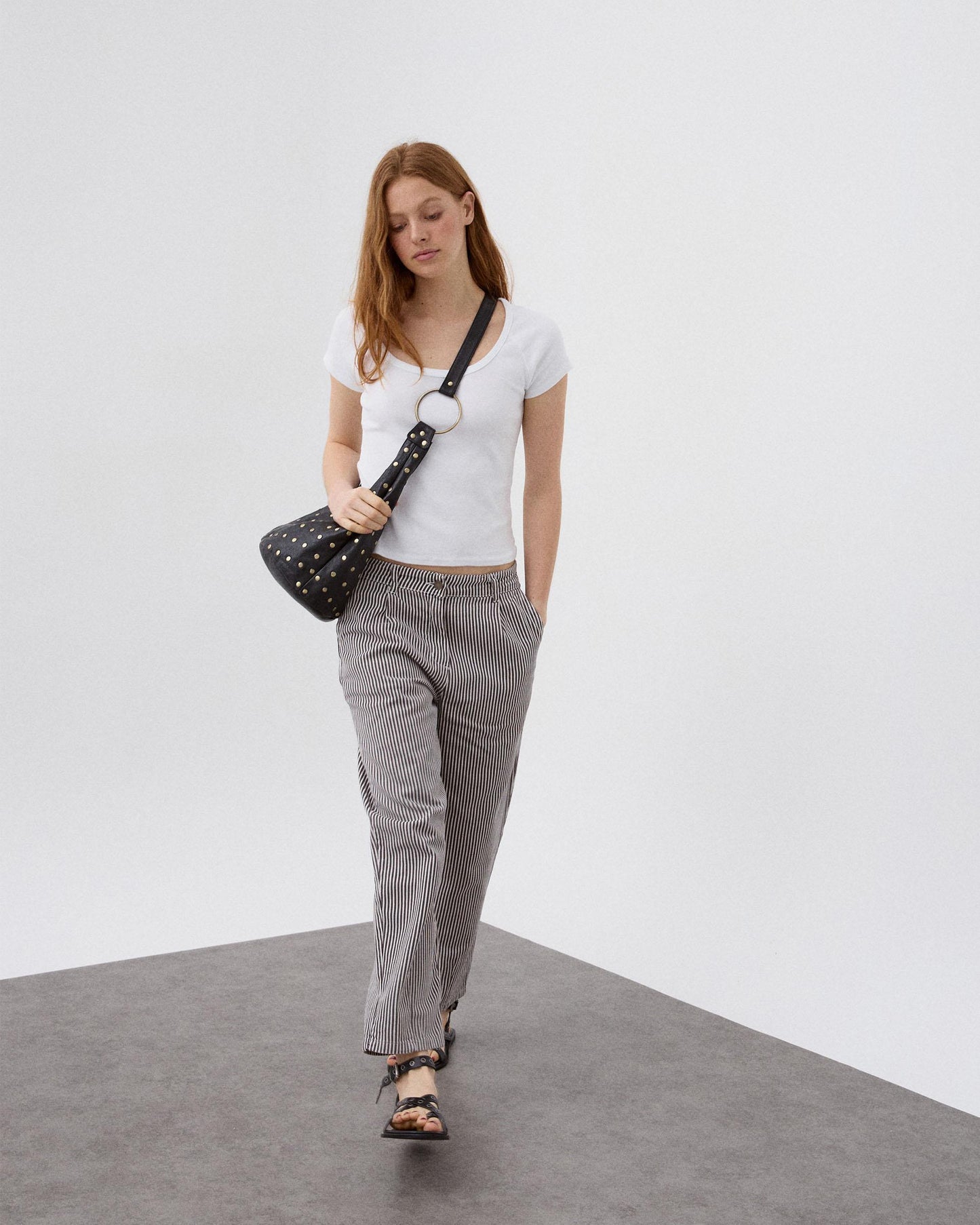 Jeans Balloon Rayas Marrón