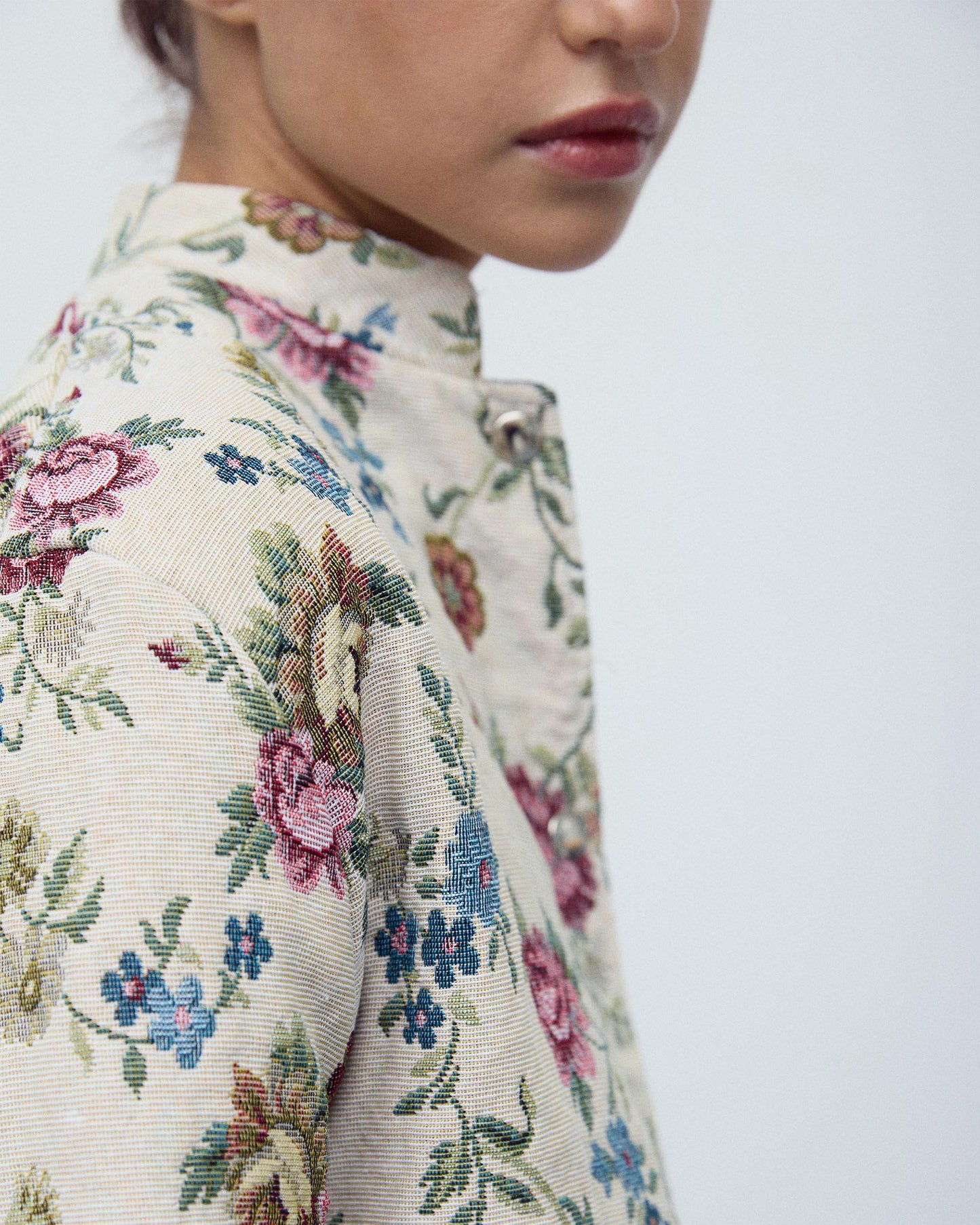 Multicolor Floral Print Bomber Jacket
