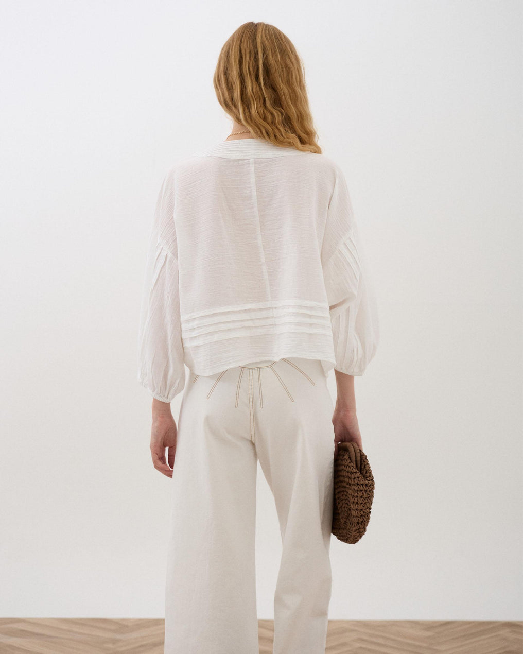 Blusa Pregas Branca
