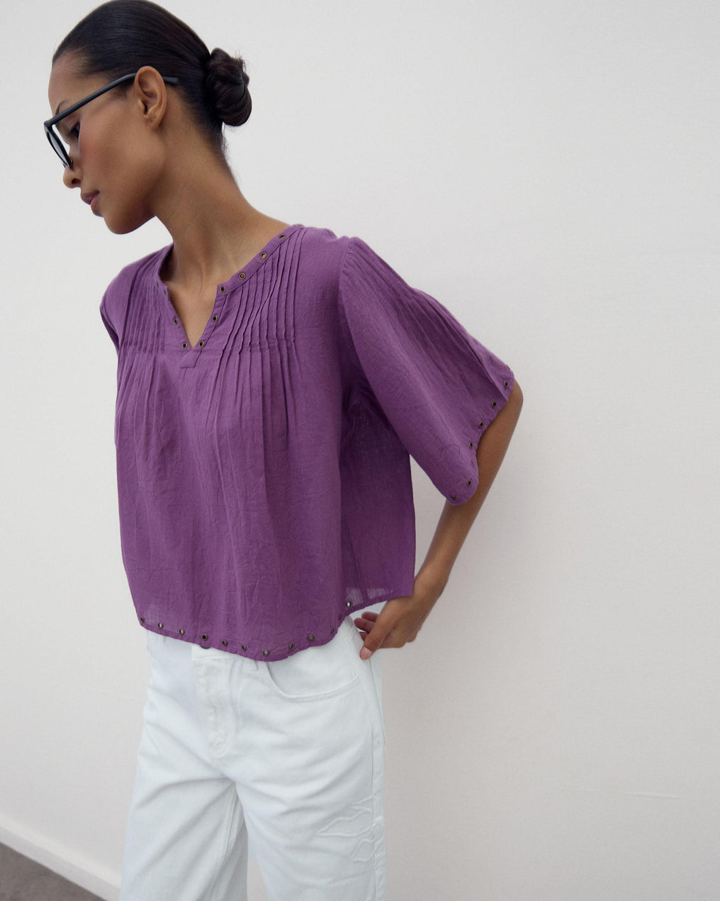 Blusa Arandelas Morado
