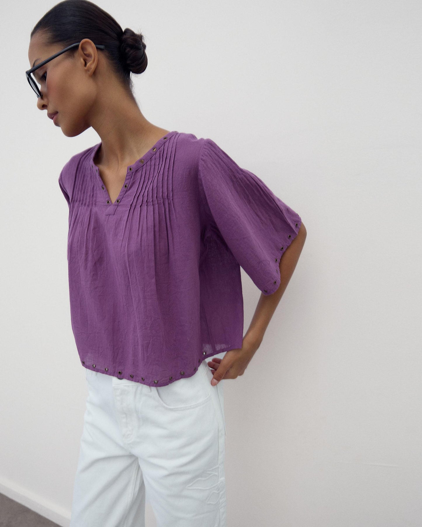 Blusa Arandelas Morado