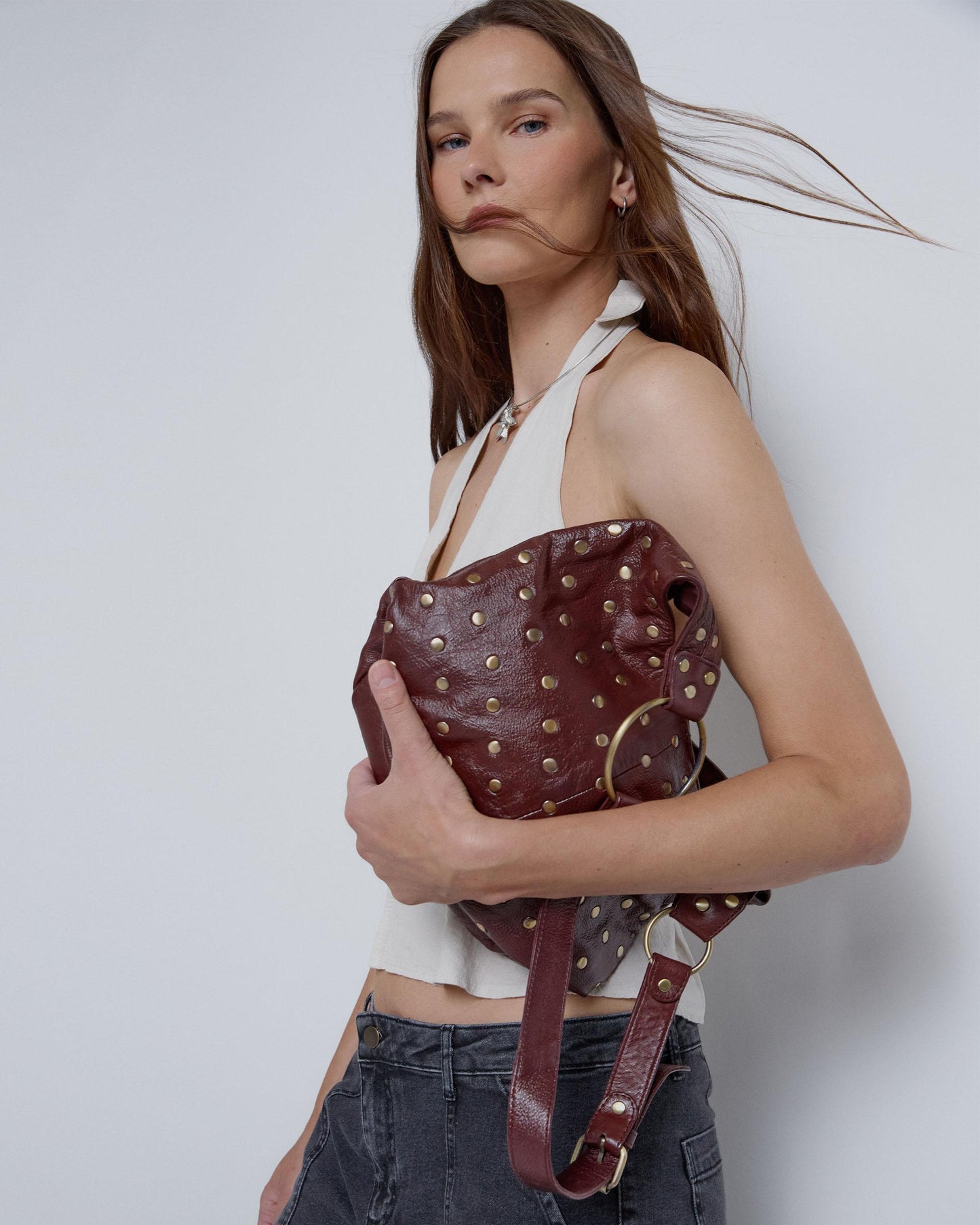 Top Halter com Botões Crus