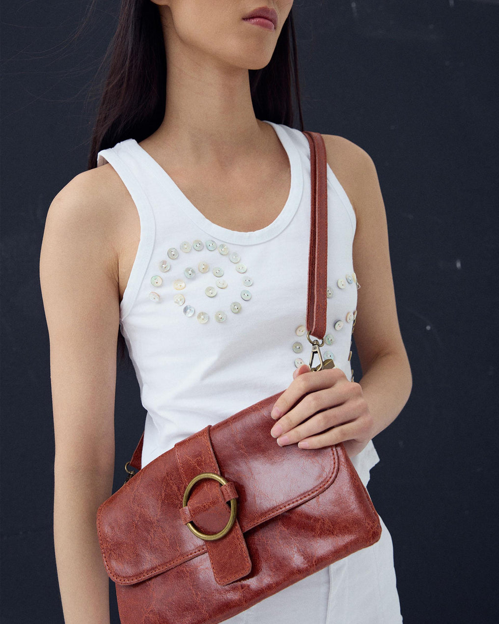 Bolso Pequeño Hebilla Teja