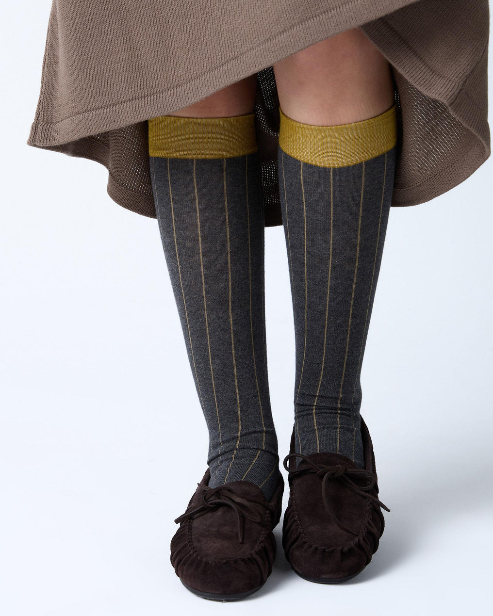 Two-tone Anthracite High-Top Socks