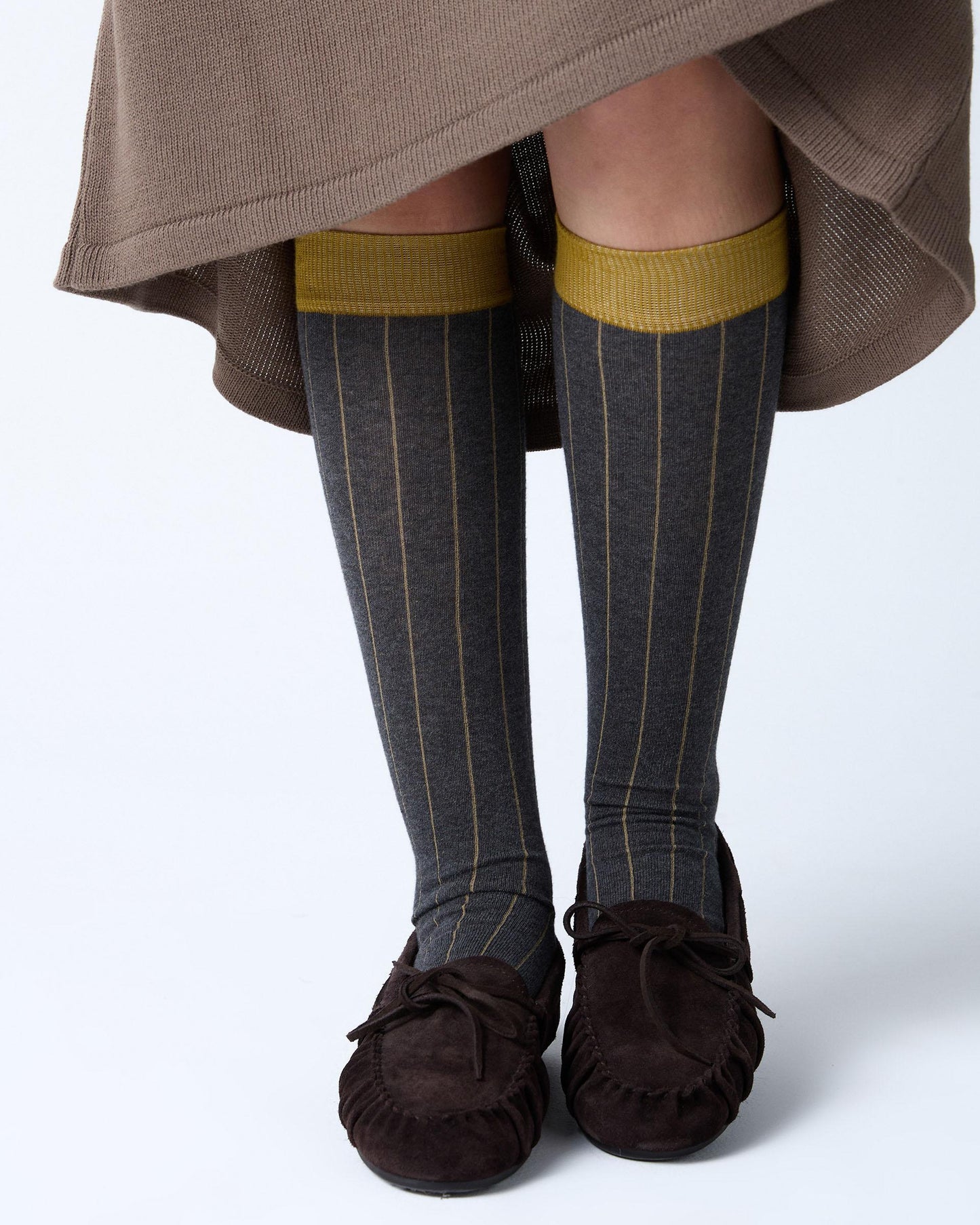 Two-tone Anthracite High-Top Socks