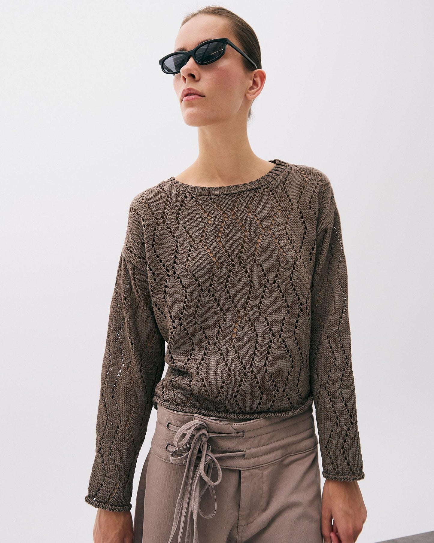 Jersey Die-Cut Rhombus Taupe
