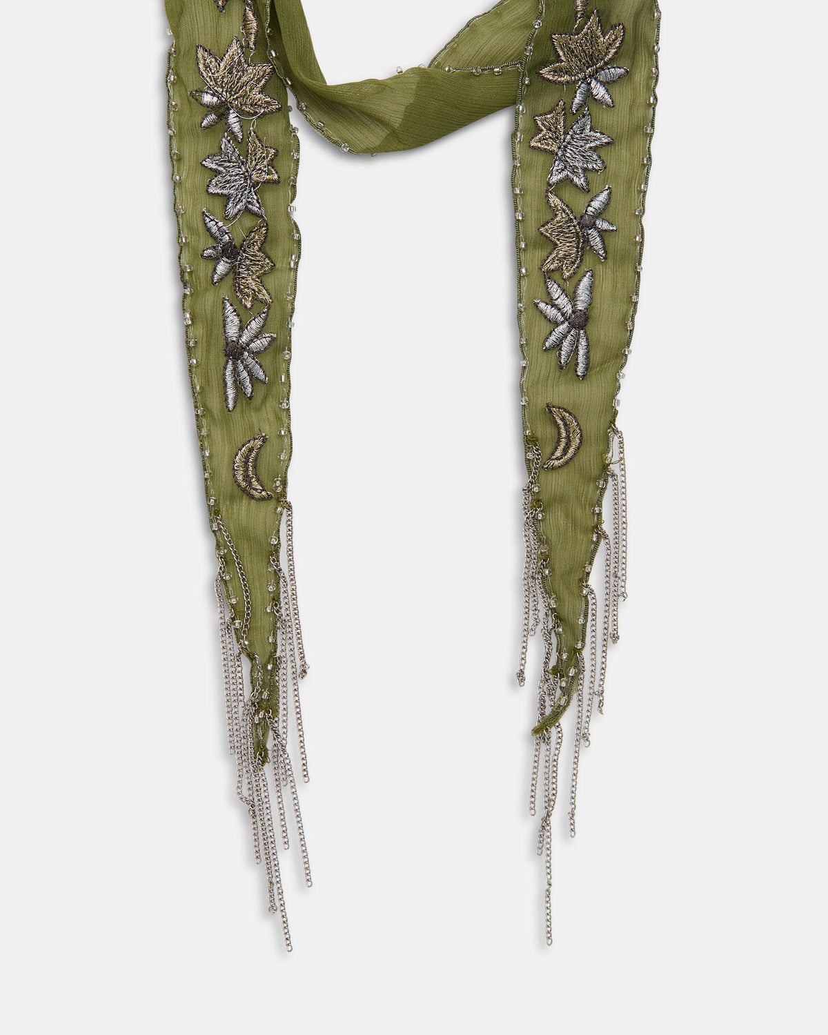 Collar Organza Bordados Verde