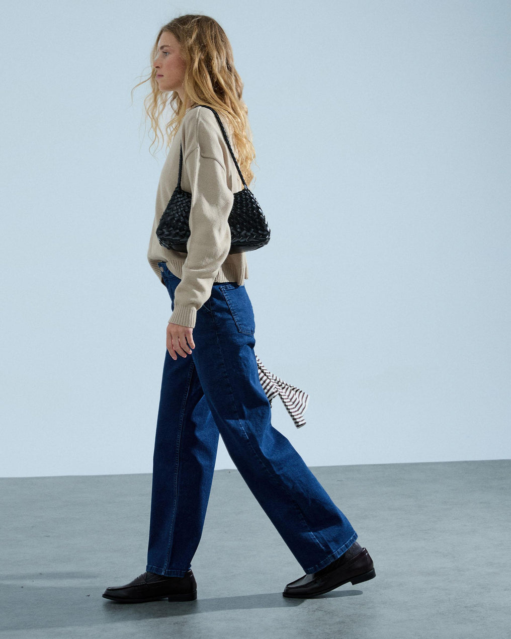 Jeans Doble Trabilla Azul Oscuro