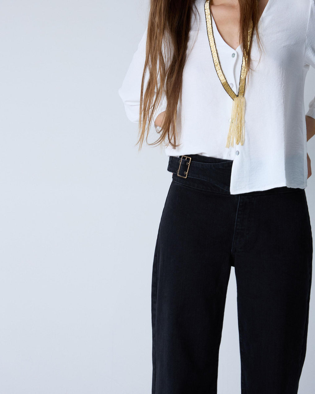 Jeans Belt Side Buckle Black